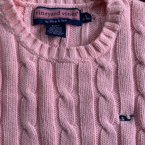 SOLD Vineyard Vines Girls Cable Knit Sweater - Picture 2 of 4